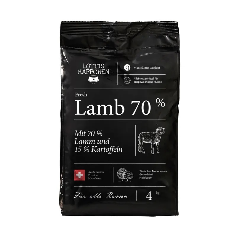Jetzt Kaufen Sparpaket 2 x 4 kg Lottis Häppchen Fresh Lamb Hunde Trockenfutter